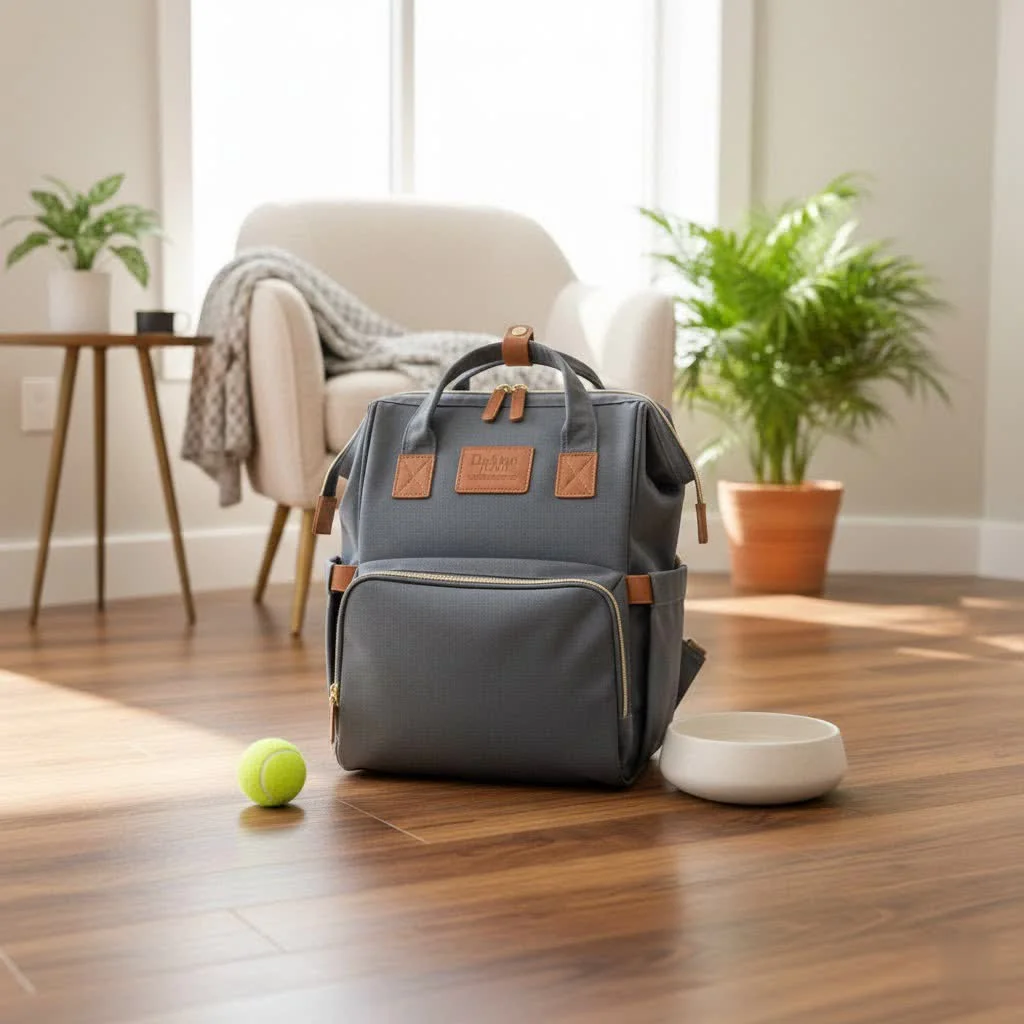Parent carrying a stylish small diaper bag